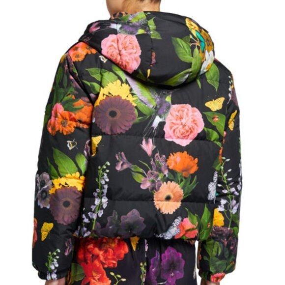 Alice + Olivia Durham Floral Leopard Print Reversible Puffer Jacket - Picture 6 of 12